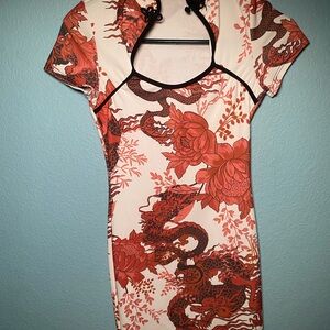 Fashion Nova Red and White Mini Dress